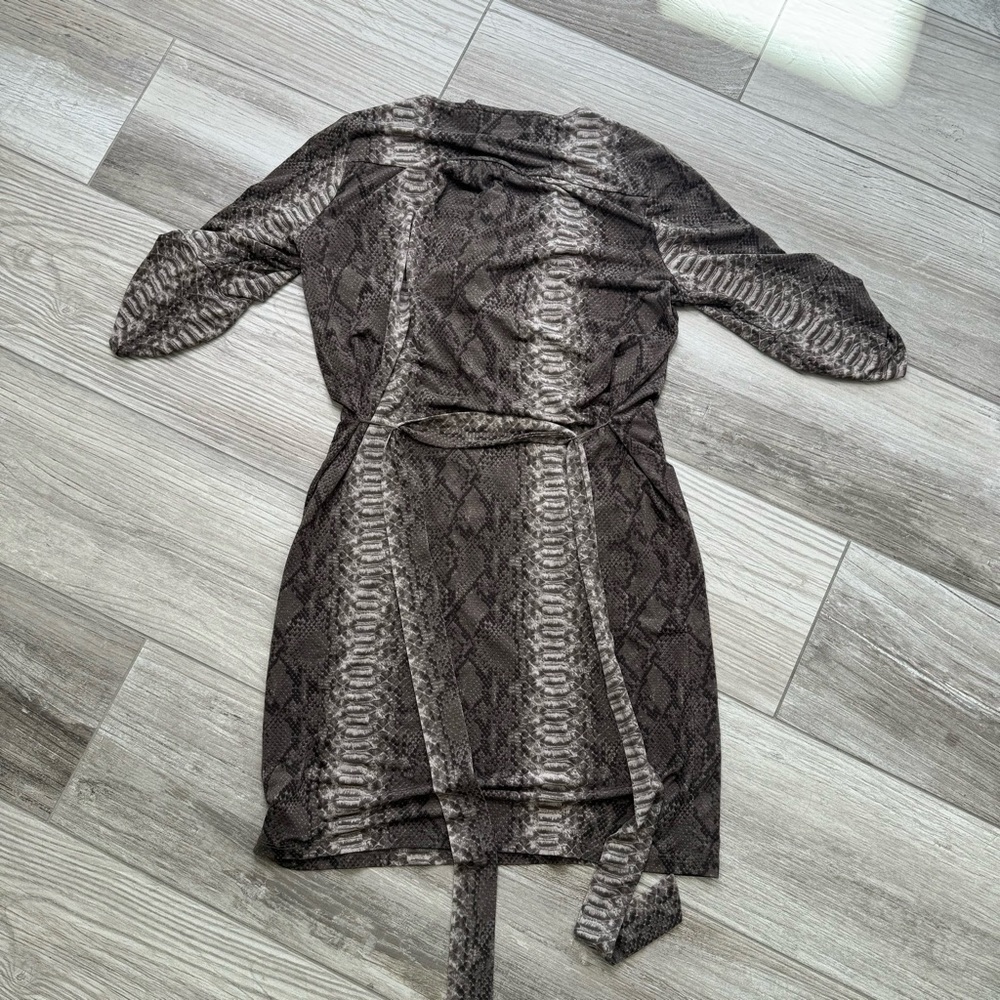 MICHAEL KORS Matte Jersey Snakeskin Print Dress Xs - Picture 3 of 10